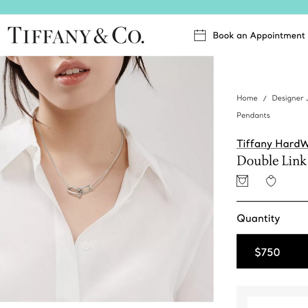 Tiffany & Co. "Hardware Double Link Pendant" Silver